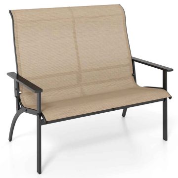 Outdoor bench, 2-seater, Brown, 120 × 106 × 81 cm