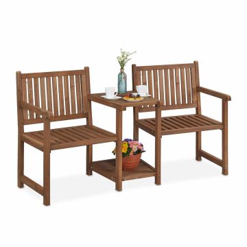 Dārza sols Relaxdays 10038648.0, 2 vietas ar 2 galda virsmām, 161 × 86 × 61 cm