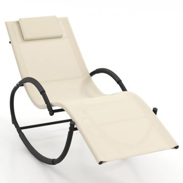 Outdoor rocking chair, Removable headrest, 162.56 × 62.23 × 86.36 cm