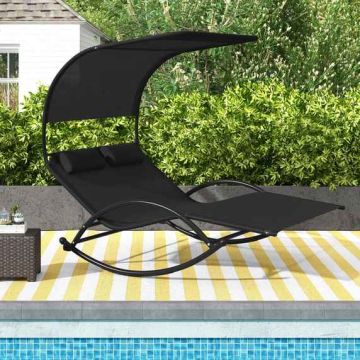 Outdoor swing bed, double, with 2 headrests, 182 × 165 × 137 cm
