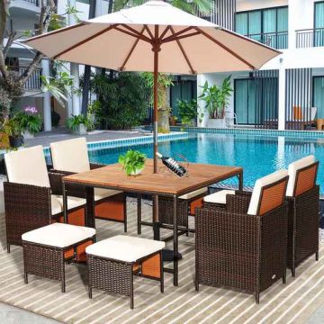 Outdoor dining set, 9 pieces