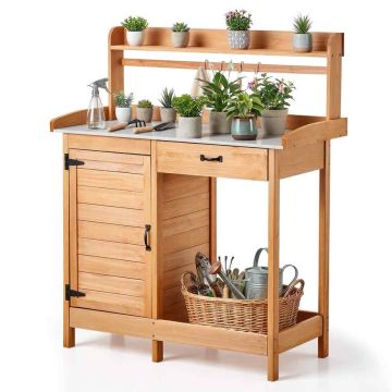 Āra podu sols-galds VEVOR DS-PB014, 1 atvilktne, 1 skapītis, 112 × 46,5 × 125,5 cm
