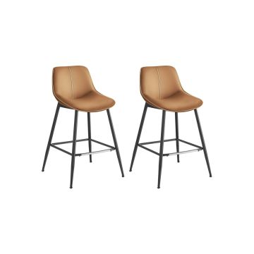Комплект из 2 барных стульев 49,5x50x87,5 см., черно-коричневый