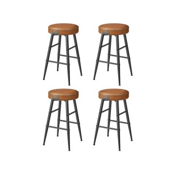Комплект из 4 барных стульев 49,5x49,5x63 см., черно-коричневый