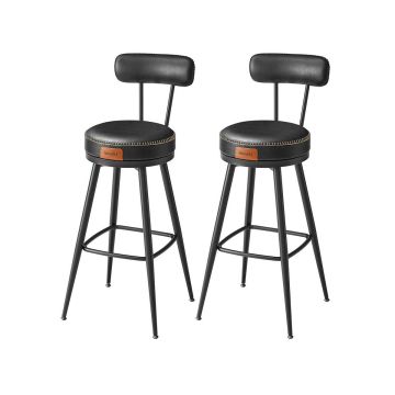 Комплект из 2 барных стульев 57x57x101см., черный
