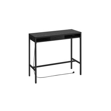 Письменный стол с зарядной станцией и ящиком 40x99,8x104,6 см, черный