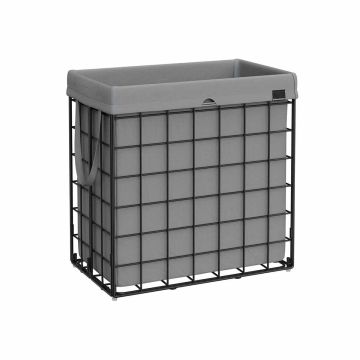 Корзина для белья 110 л, черно-серая