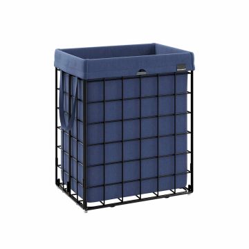Корзина для белья 110 л, черная/темно-синяя