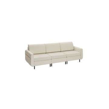 Диван 79x237x85,6см., кремовый/черный
