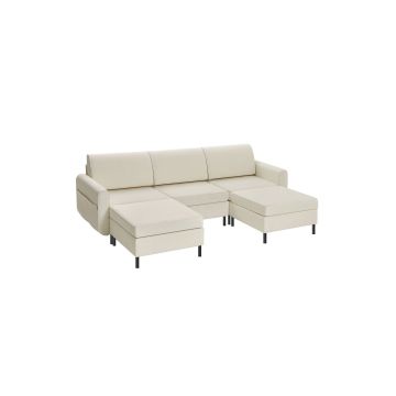 Диван 150x237x85,6см., кремовый/черный