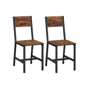 Комплект из 2 обеденных стульев 36x46,6x87,1 см, коричневый/черный