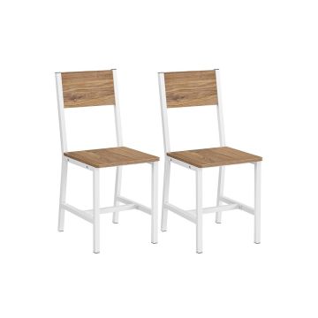 Комплект из 2 обеденных стульев 36x46,6x87,1 см, коричневый/белый