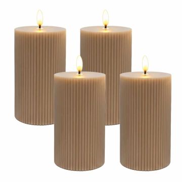 LED bloku sveces Relaxdays, 4 gab, 13 × 7,5 cm