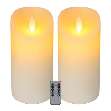 Набор LED-блочных свечей Relaxdays, 2 шт, Ø 10 × 24,5 см