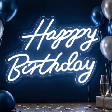 LED dzimšanas dienas zīme Relaxdays 10051878_1082, HAPPY BIRTHDAY, 28 × 40 × 1 cm