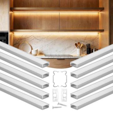 LED-профиль VEVOR U-6.6-10, 10 шт, 200 × 2 м