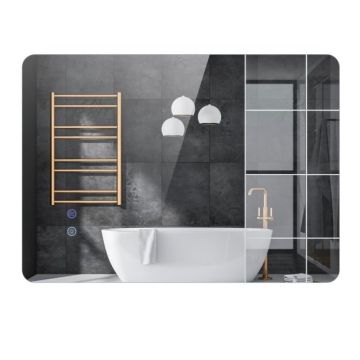 LED bathroom mirror, horizontal or vertical installation, 70 × 50 × 2.8 cm