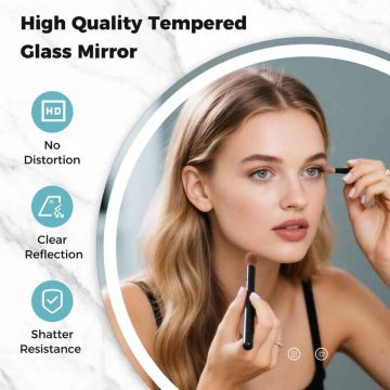 LED bathroom mirror, touch control, Ø 70 × 2.8 cm