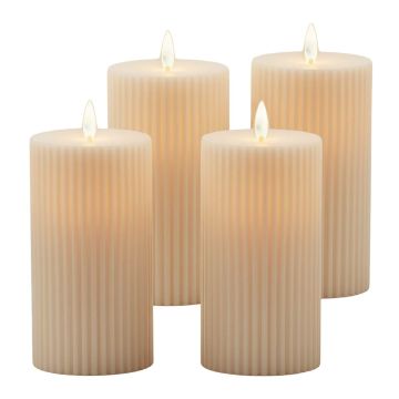 LED sveces Relaxdays 10051758_125, 4 gab, Ø 8 × 17,5 cm