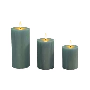 LED sveces Relaxdays, 3 gab, 13 × 7,5 cm; 15 × 7,5 cm; 18 × 7,5 cm