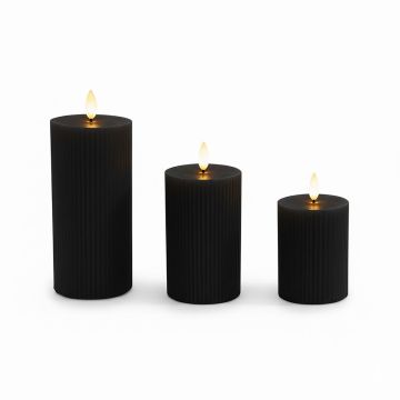 LED sveces Relaxdays, 3 gab, 13 × 7,5 cm; 15 × 7,5 cm; 18 × 7,5 cm