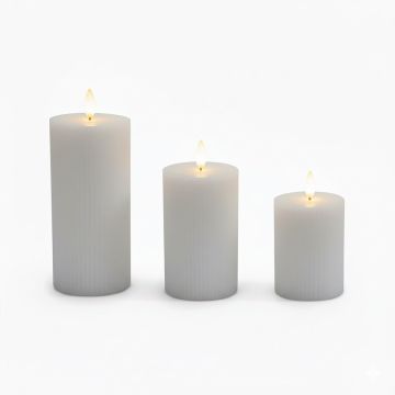 LED sveces Relaxdays, 3 gab, 13 × 7,5 cm; 15 × 7,5 cm; 18 × 7,5 cm