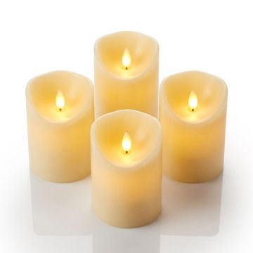 LED sveču komplekts, 4 gab, Ø 7,5 × 10 cm