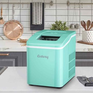 Ice maker, with cleaning function, green, 30 × 22 × 29.5 cm