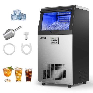 Льдогенератор VEVOR CIM-360T, 45 кг / 24 ч, вместимость 14 кг, 40 × 38,5 × 75,9 см