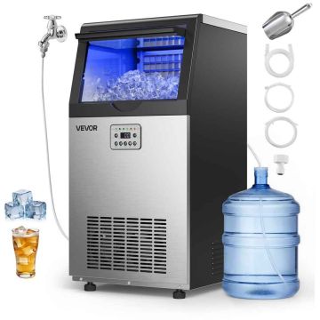 Льдогенератор VEVOR CIM-360T, 54 кг/24 ч, контейнер 14 кг, 40 × 75,9 × 38,5 см