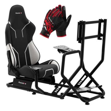 Sacīkšu simulatora kabīne Huzaro Speed 6.0, ar monitora turētāju, 83 × 52 × 57 cm