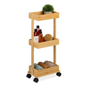 Plauktu ratiņi Relaxdays 10050632.0, 3 plaukti, 31 × 71,5 × 18 cm