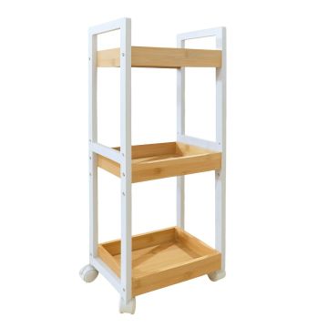 Plauktu ratiņi Relaxdays 10052112_8248, 3 atvērti plaukti, 30 × 80 × 20 cm