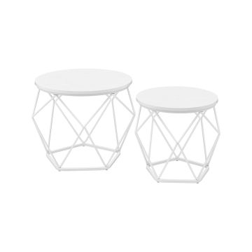 Комплект из 2 журнальных столиков, белый