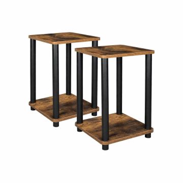 Sānu galdiņu komplekts LET181X01, 2 gab., brūns/melns