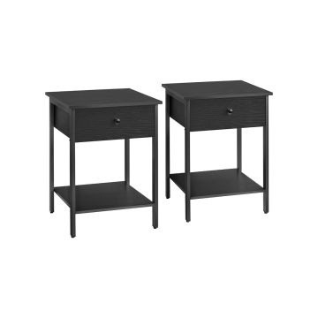Комплект из 2 приставных столиков 40x40x55см, черный