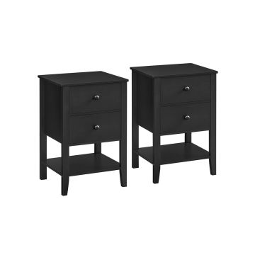 Комплект из 2 прикроватных тумбочек 35x40x60см, черный