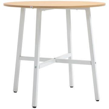 Ēdamistabas galds Homcom 80x76cm, gaiši brūnas/baltas krāsas