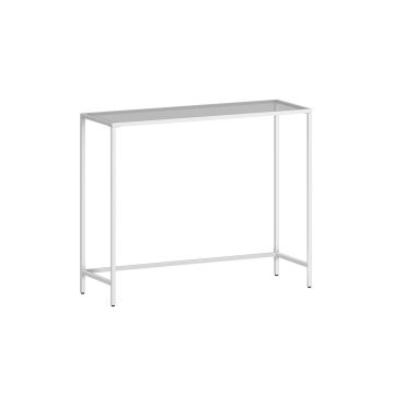 Caurspīdīgs konsoles galds 35x100x80cm, baltā krāsā
