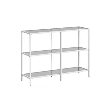 Caurspīdīgs konsoles galds ar plauktiem 30x100x73cm, balts