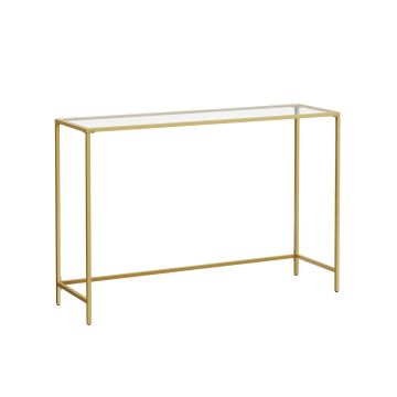 Caurspīdīgs konsoles galds 35x120x80cm, zelta krāsā