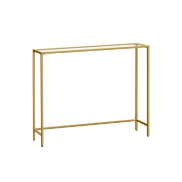 Caurspīdīgs konsoles galds 20x100x80cm, zelta krāsā