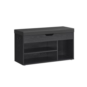 Скамейка для прихожей 30x80x44см., черная