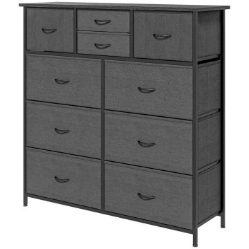 Kumode Homcom 100x30x100cm., tumši pelēka/melna