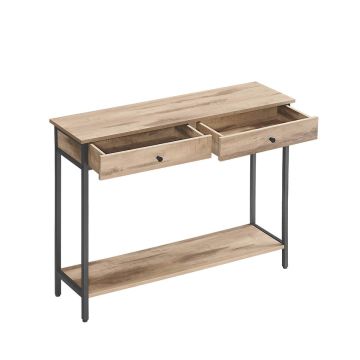 Konsoles galds 30x100x80cm, gaiši brūns/melns