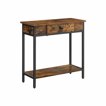 Konsoles galdiņš ar atvilktni LNT070B01 70 x 30 x 70 cm, brūns/melns