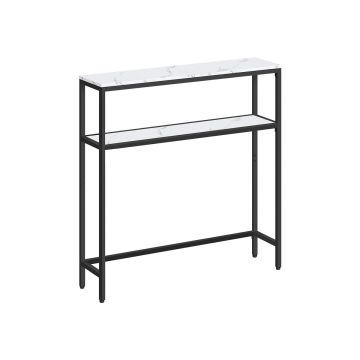 Konsoles galds 20x80x80cm, melns/balts