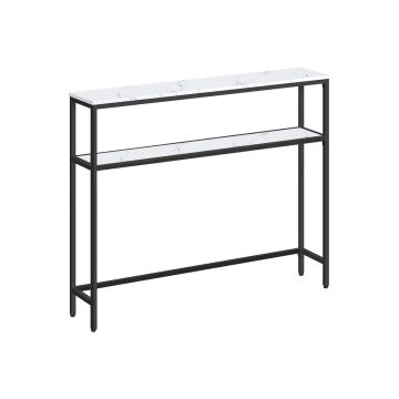 Konsoles galds 20x100x80cm, melns/balts