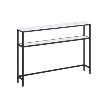 Konsoles galds ar plauktiem 20x120x80cm, melns/balts