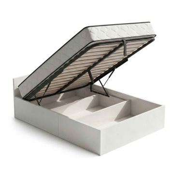 Gulta, ar matraci, balta, 127 × 68 × 205 cm